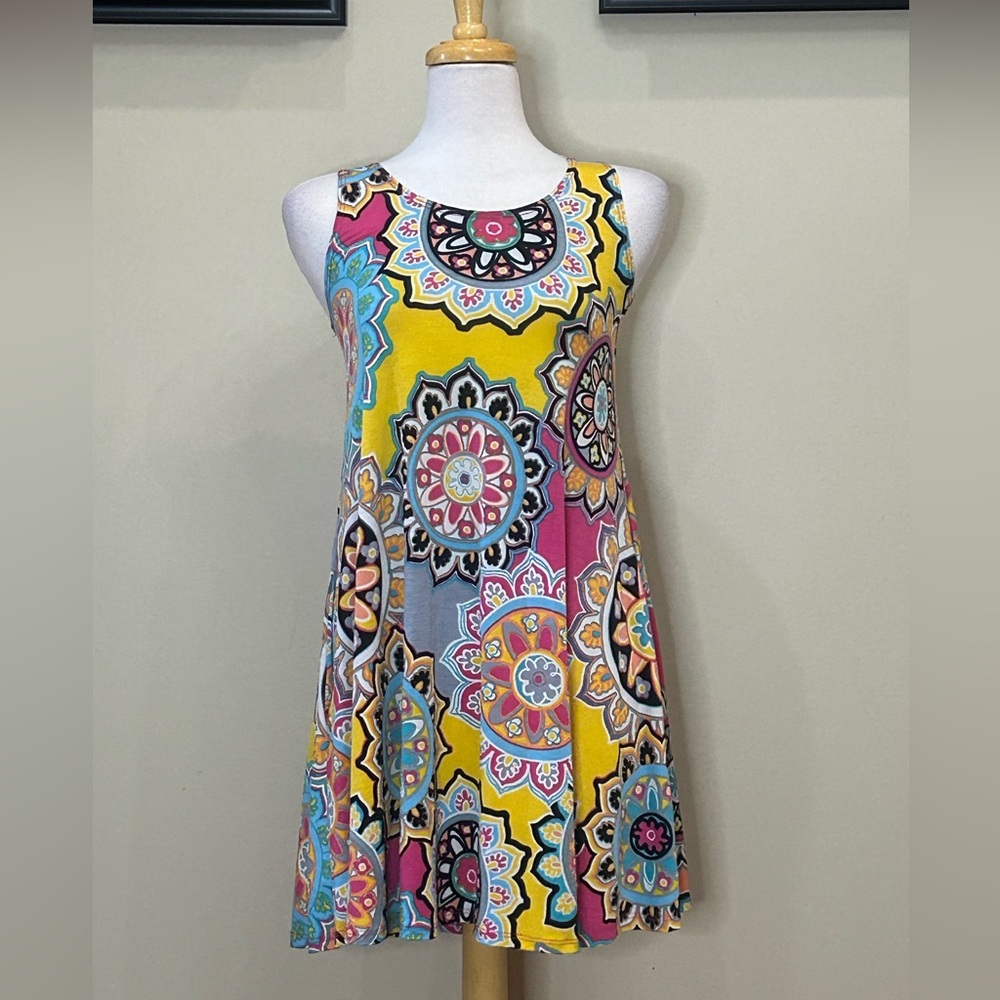 Yahada | Size Small Mod Print Sleeveless Dress